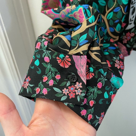 Sandro Ivea Silk Floral Top with puffy sleeves | Size Small - Picture 8 of 14